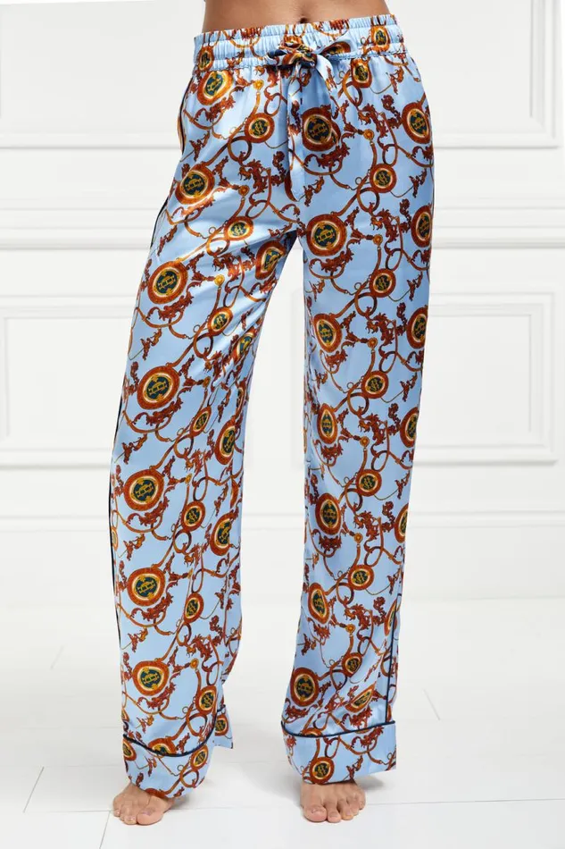 Women Sleepwear Holland Cooper Silk Pyjama Trouser Sky Blue