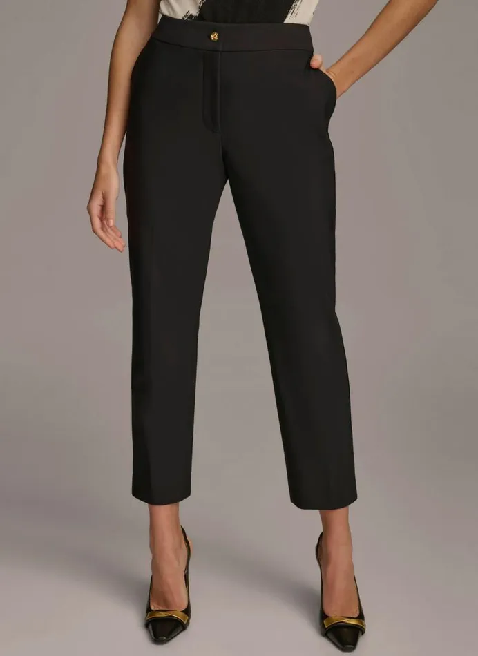 Women SLIM LEG ANKLE LENGTH PANT Black Donna Karan New York Pants