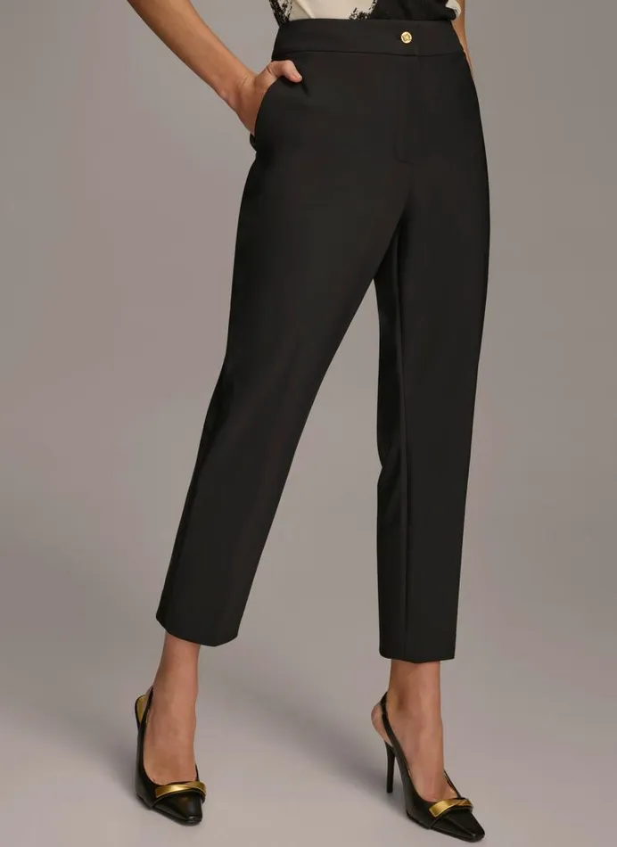 Women SLIM LEG ANKLE LENGTH PANT Black Donna Karan New York Pants Women SLIM LEG ANKLE LENGTH PANT Black Donna Karan New York Pants