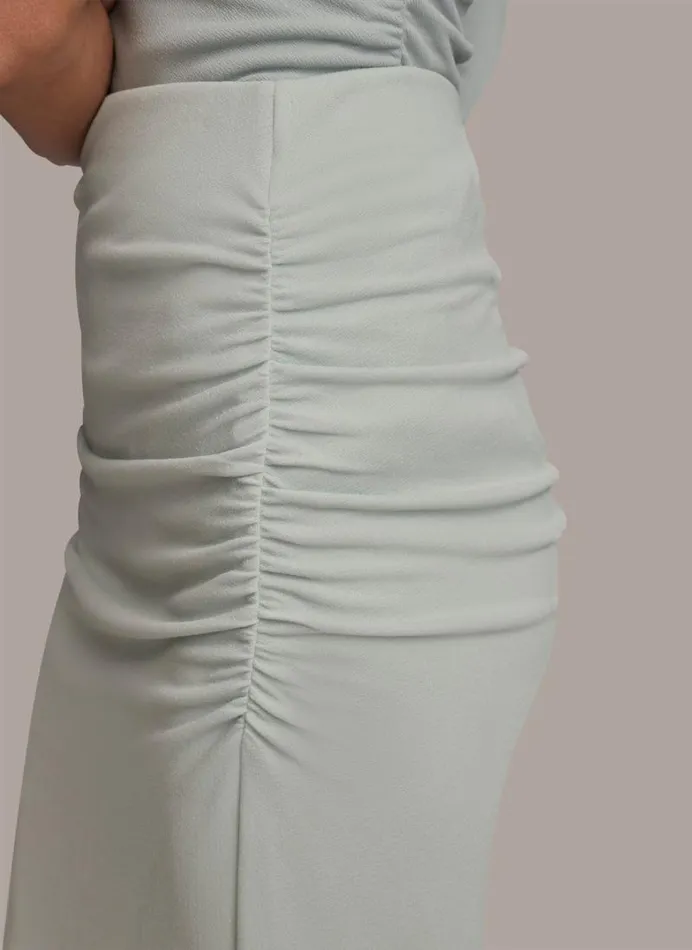 Women SLIM RUCHED SIDE SKIRT Blue Frost Donna Karan New York Skirts