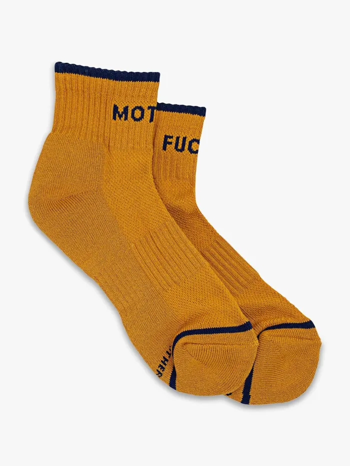 Women SocksLaces Mother Denim Baby Steps Ankle Yellow