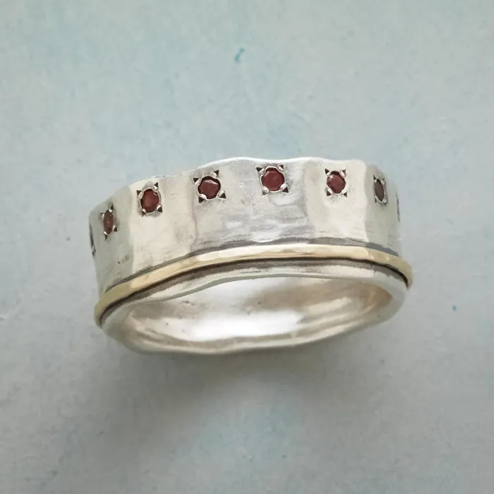 Women Starburst Garnet Ring Sundance Catalog Rings