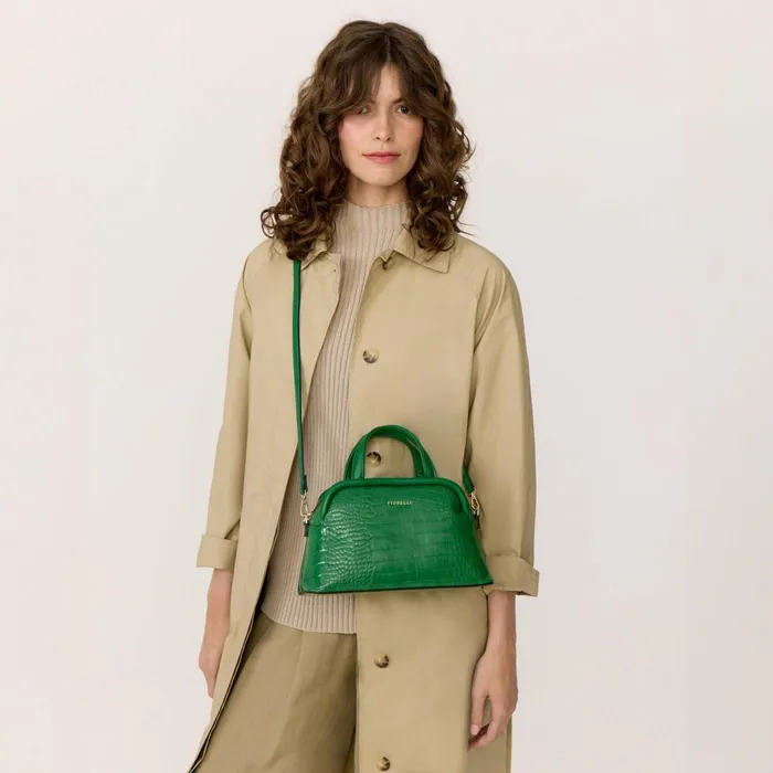 Women Stella TopHandle Crossbody Bag Green Croc Fiorelli Grab Bags