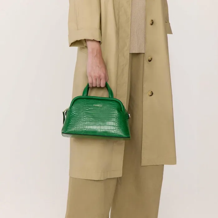 Women Stella TopHandle Crossbody Bag Green Croc Fiorelli Grab Bags