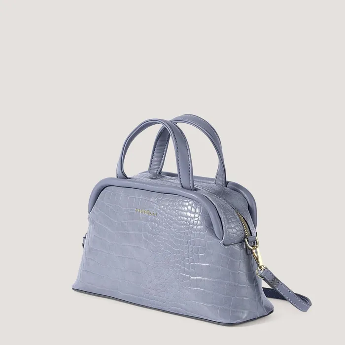 Women Stella TopHandle Crossbody Bag Steel Blue Croc Fiorelli Grab Bags