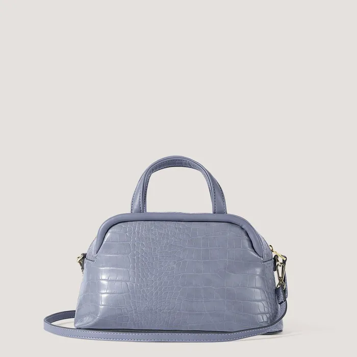 Women Stella TopHandle Crossbody Bag Steel Blue Croc Fiorelli Grab Bags