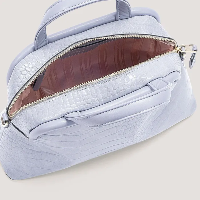 Women Stella TopHandle Crossbody Bag Steel Blue Croc Fiorelli Grab Bags