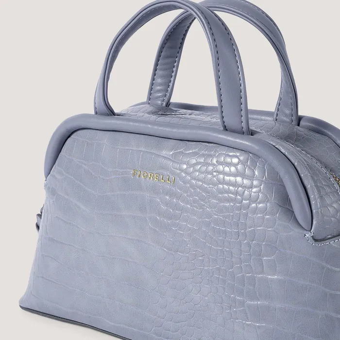 Women Stella TopHandle Crossbody Bag Steel Blue Croc Fiorelli Grab Bags