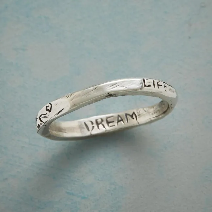 Women Sterling Silver Life Peace Dream Ring Sundance Catalog Rings