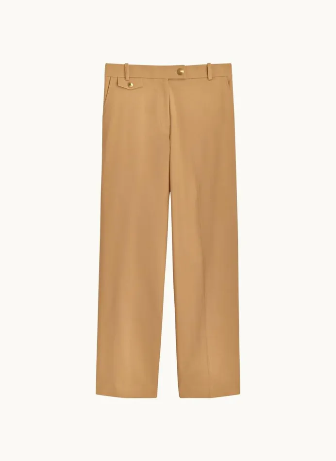 Women STRAIGHT LEG TROUSER WITH TAB WAIST DETAIL Fawn Donna Karan New York Pants