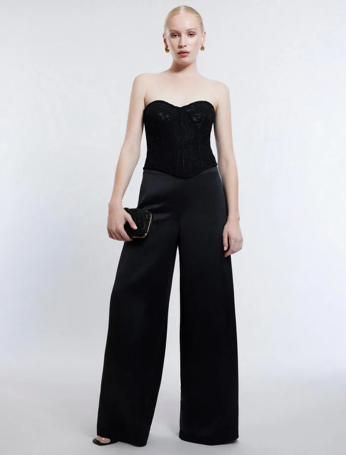 Women Strapless Bustier Top Black BCBG Tops Women Strapless Bustier Top Black BCBG Tops