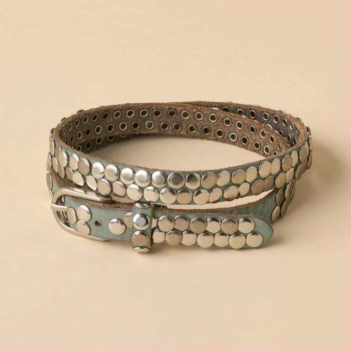 Women Studded Paths Belt Brown Sundance Catalog Belts