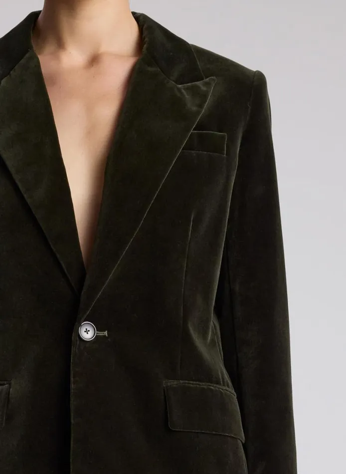 Women Suits ALC Ben Velvet Tailored Jacket Mossy