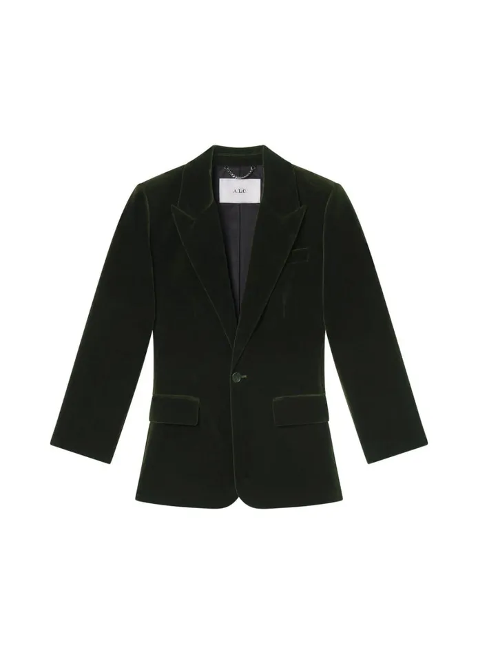 Women Suits ALC Ben Velvet Tailored Jacket Mossy