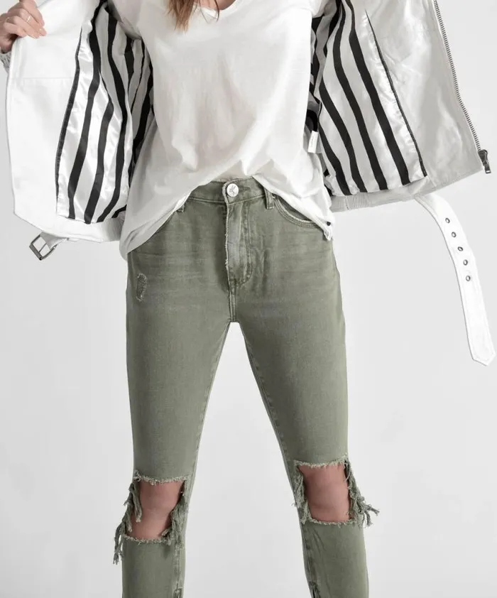Women SUPER KHAKI HIGH WAIST FREEBIRDS SKINNY PANT One Teaspoon Bottoms Women SUPER KHAKI HIGH WAIST FREEBIRDS SKINNY PANT One Teaspoon Bottoms