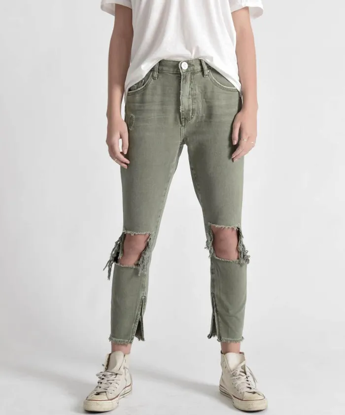 Women SUPER KHAKI HIGH WAIST FREEBIRDS SKINNY PANT One Teaspoon Bottoms Women SUPER KHAKI HIGH WAIST FREEBIRDS SKINNY PANT One Teaspoon Bottoms