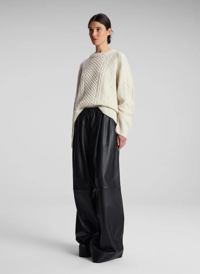 Women Sweaters ALC Kyra Merino Cable Knit Sweater Off White