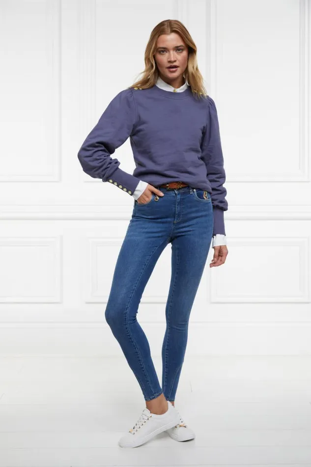 Women Sweatshirts Holland Cooper Kelso Crew Yale Blue Women Sweatshirts Holland Cooper Kelso Crew Yale Blue