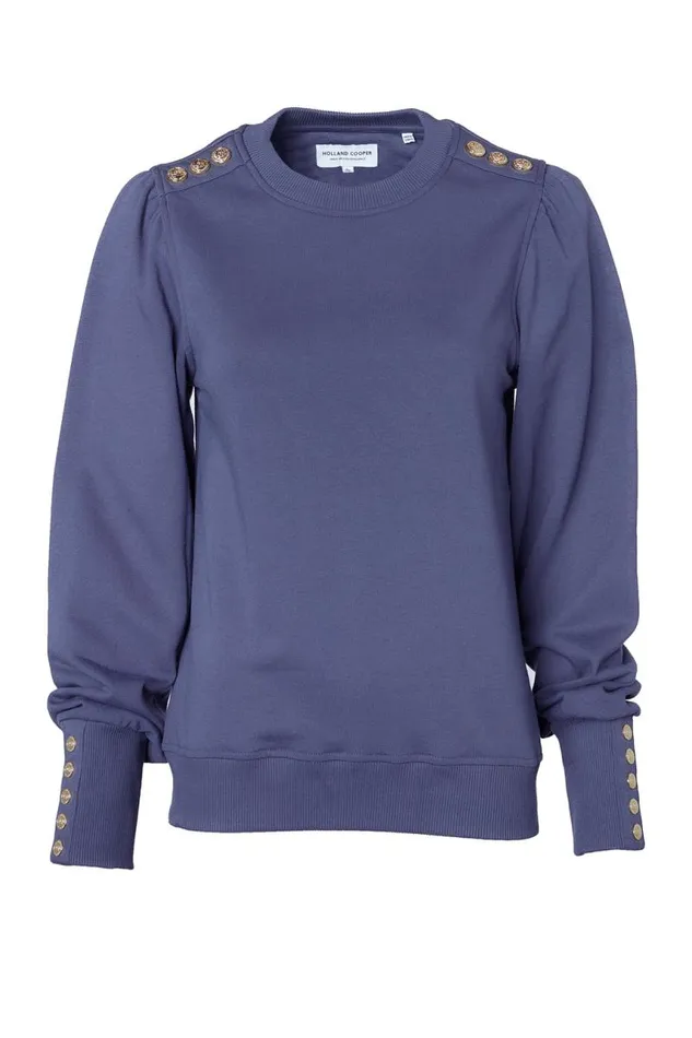 Women Sweatshirts Holland Cooper Kelso Crew Yale Blue Women Sweatshirts Holland Cooper Kelso Crew Yale Blue