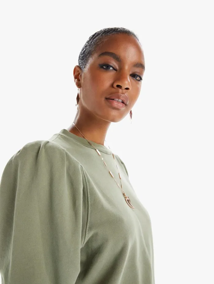 Women Sweatshirts Mother Denim The Curve Ball Medium Green