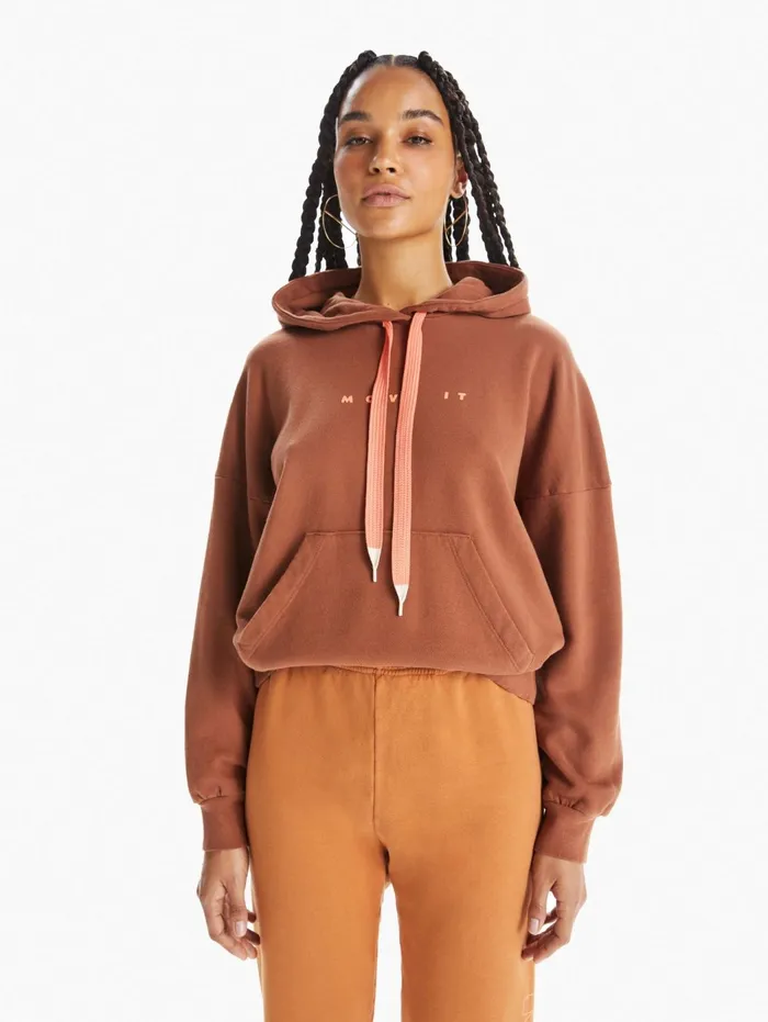 Women Sweatshirts Mother Denim The Whip It Hoodie Medium Brown