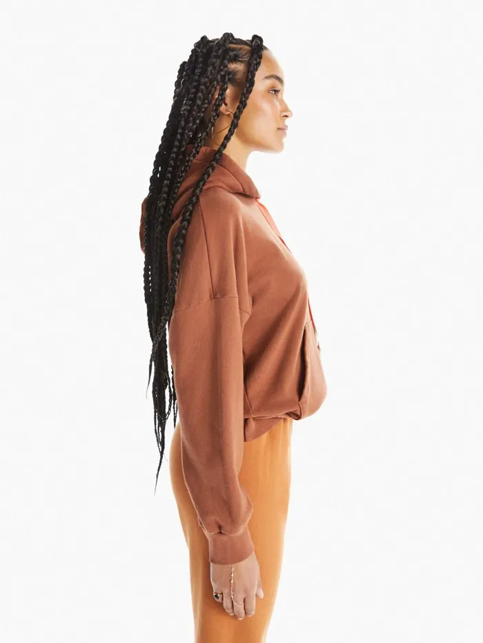 Women Sweatshirts Mother Denim The Whip It Hoodie Medium Brown