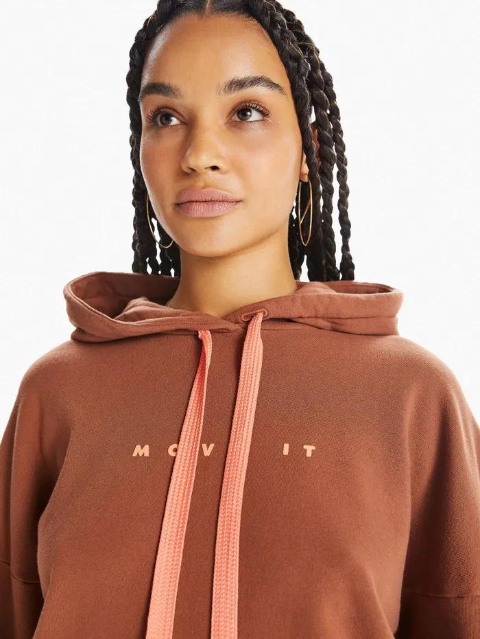 Women Sweatshirts Mother Denim The Whip It Hoodie Medium Brown