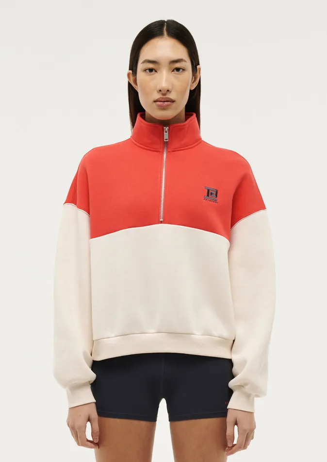 Women Sweatshirts PE Nation CENTRE FIELD SWEAT IN WHISPER WHITE POPPY RED