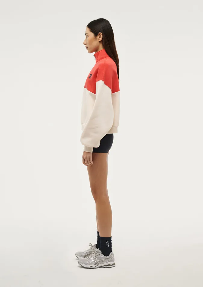 Women Sweatshirts PE Nation CENTRE FIELD SWEAT IN WHISPER WHITE POPPY RED