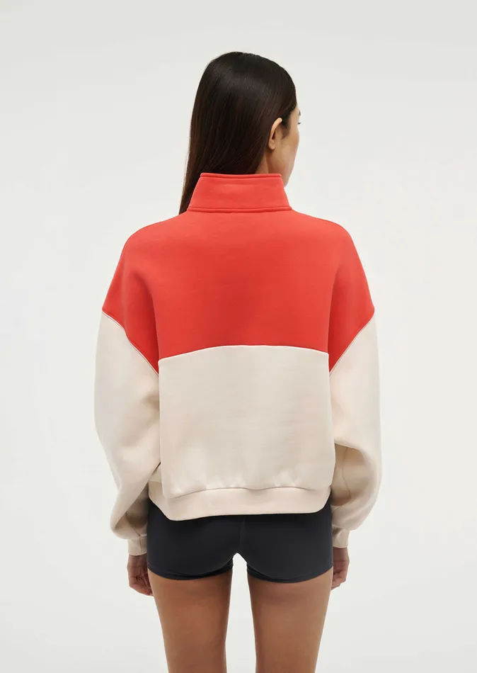 Women Sweatshirts PE Nation CENTRE FIELD SWEAT IN WHISPER WHITE POPPY RED