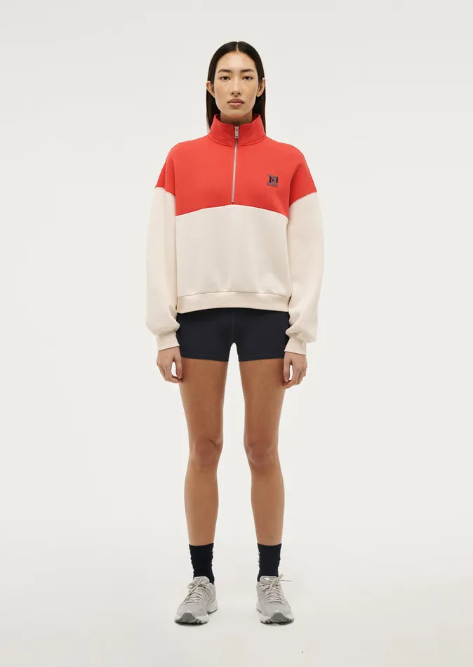 Women Sweatshirts PE Nation CENTRE FIELD SWEAT IN WHISPER WHITE POPPY RED