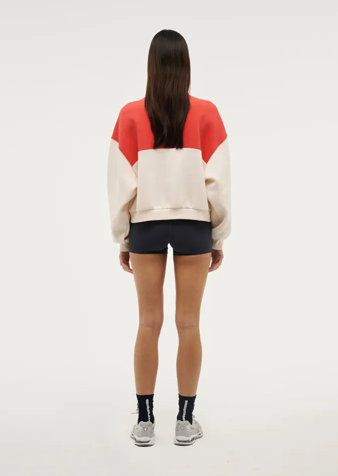 Women Sweatshirts PE Nation CENTRE FIELD SWEAT IN WHISPER WHITE POPPY RED