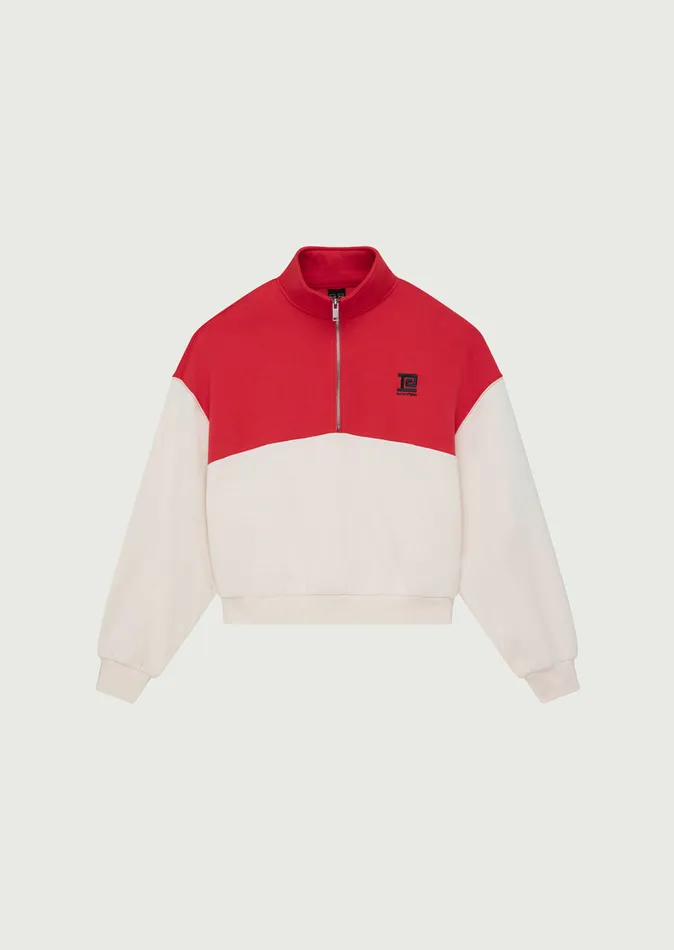 Women Sweatshirts PE Nation CENTRE FIELD SWEAT IN WHISPER WHITE POPPY RED