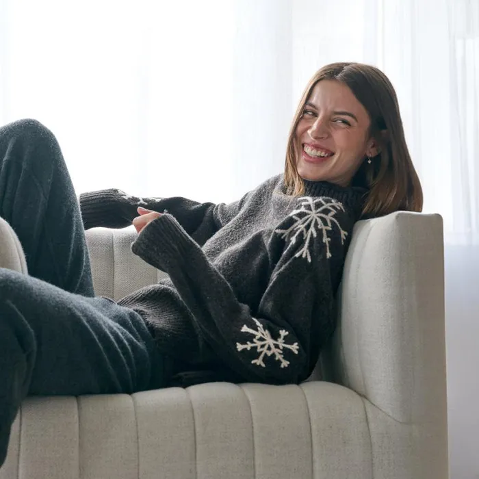 Women Sweet Snowflake Sweater Petite Charcoal Sundance Catalog Petite Styles