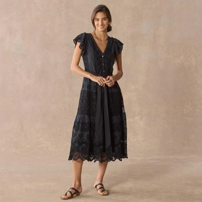 Women Talara Eyelet Dress Caviar Sundance Catalog Dresses and Jumpsuits Women Talara Eyelet Dress Caviar Sundance Catalog Dresses and Jumpsuits