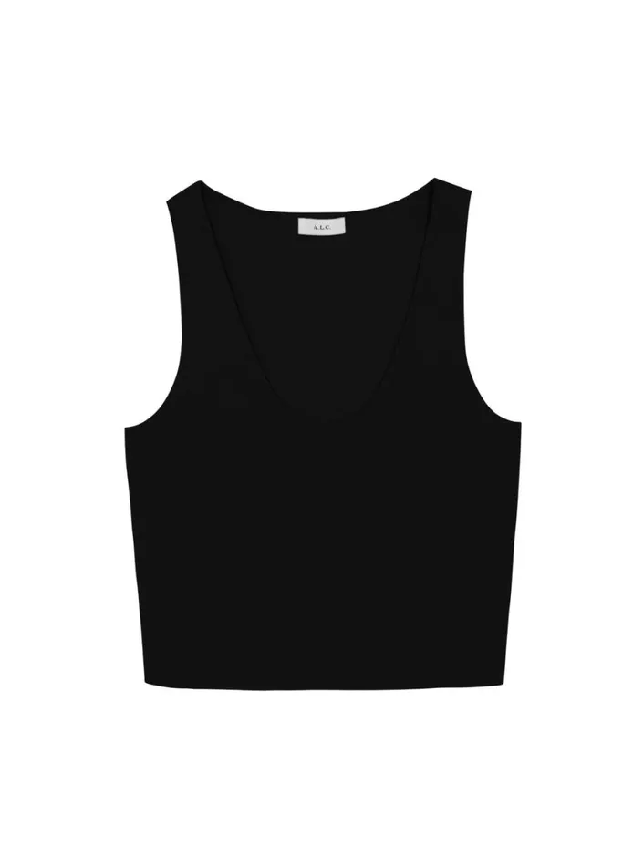 Women Tees and Tanks ALC Cleo Compact Knit Top Black