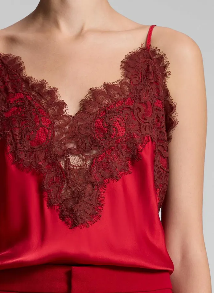Women Tees and Tanks ALC Lennon Satin And Lace Camisole Top Really Redbosco
