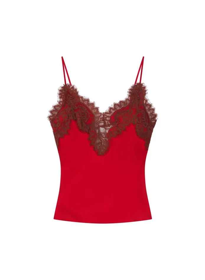 Women Tees and Tanks ALC Lennon Satin And Lace Camisole Top Really Redbosco