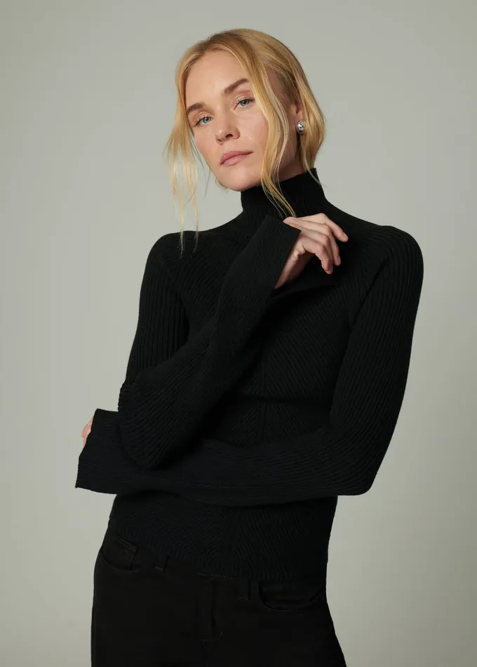 Women THE PALMER TURTLENECK Black Tops Joe8217s Jeans
