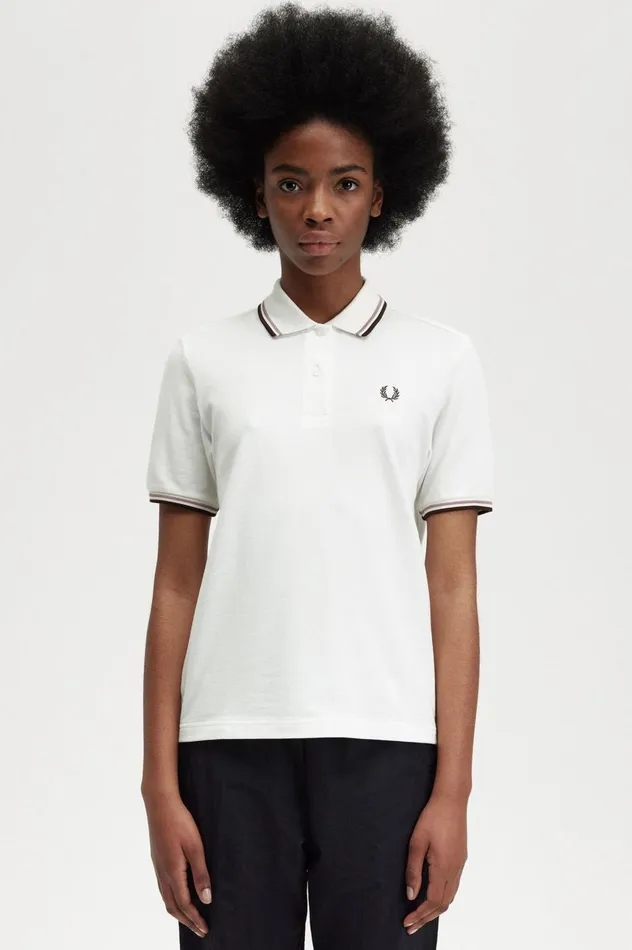 Women The ShirtG3600 Snow Whitedark Pinkburnt Tobacco Fred Perry The Fred Perry Shirt