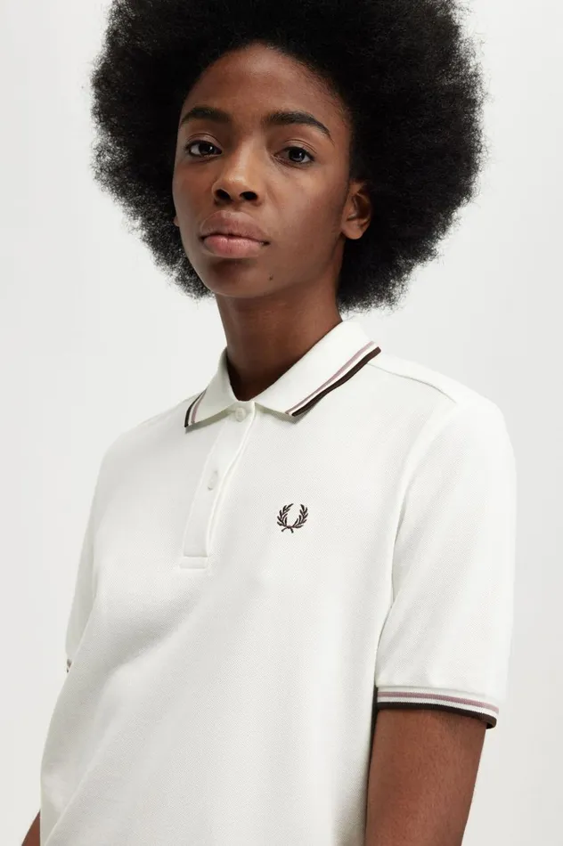 Women The ShirtG3600 Snow Whitedark Pinkburnt Tobacco Fred Perry The Fred Perry Shirt