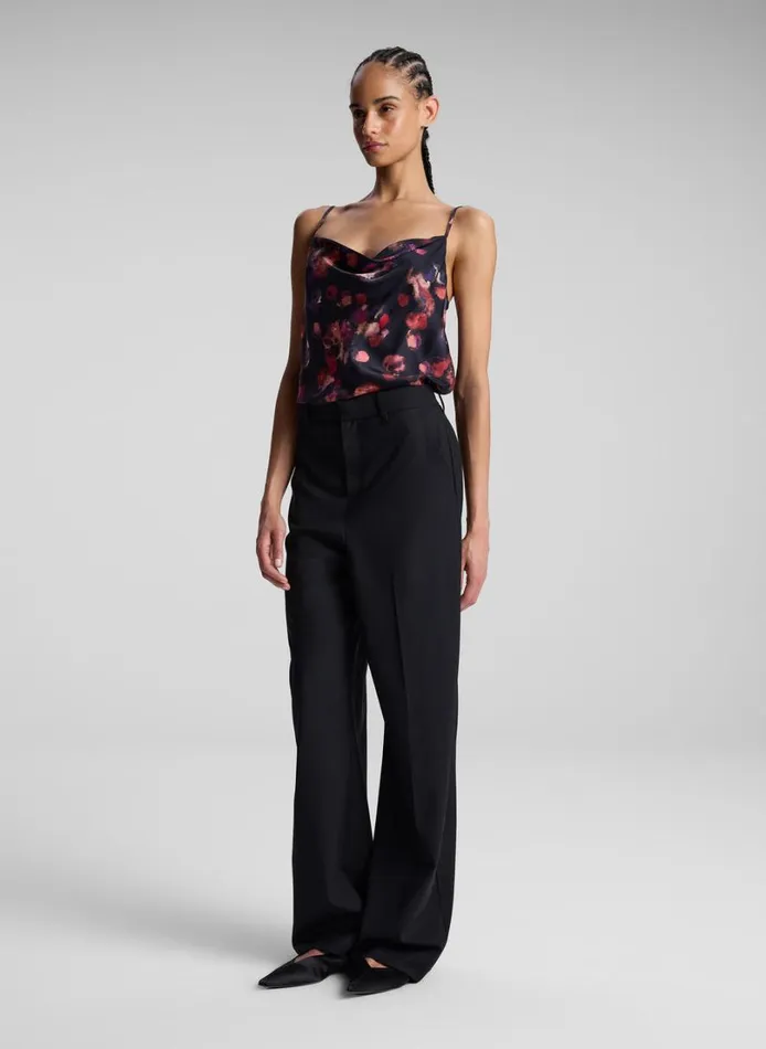 Women Tops ALC Amber Stretch Silk Camisole Top Navy Multi