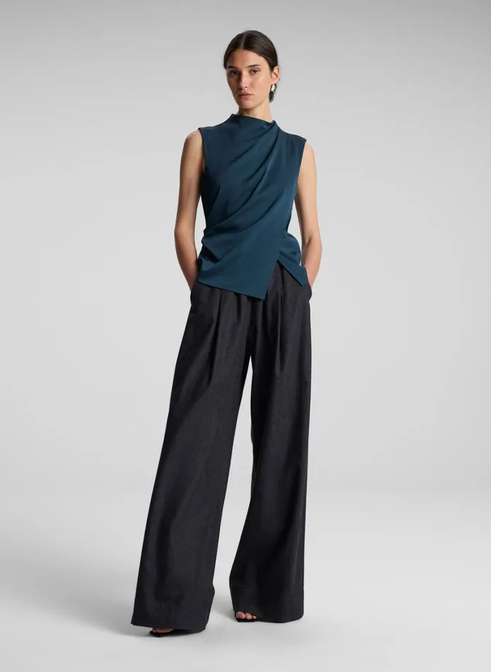 Women Tops ALC Amira Ruched Sleeveless Top Malachite
