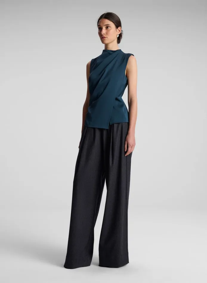 Women Tops ALC Amira Ruched Sleeveless Top Malachite