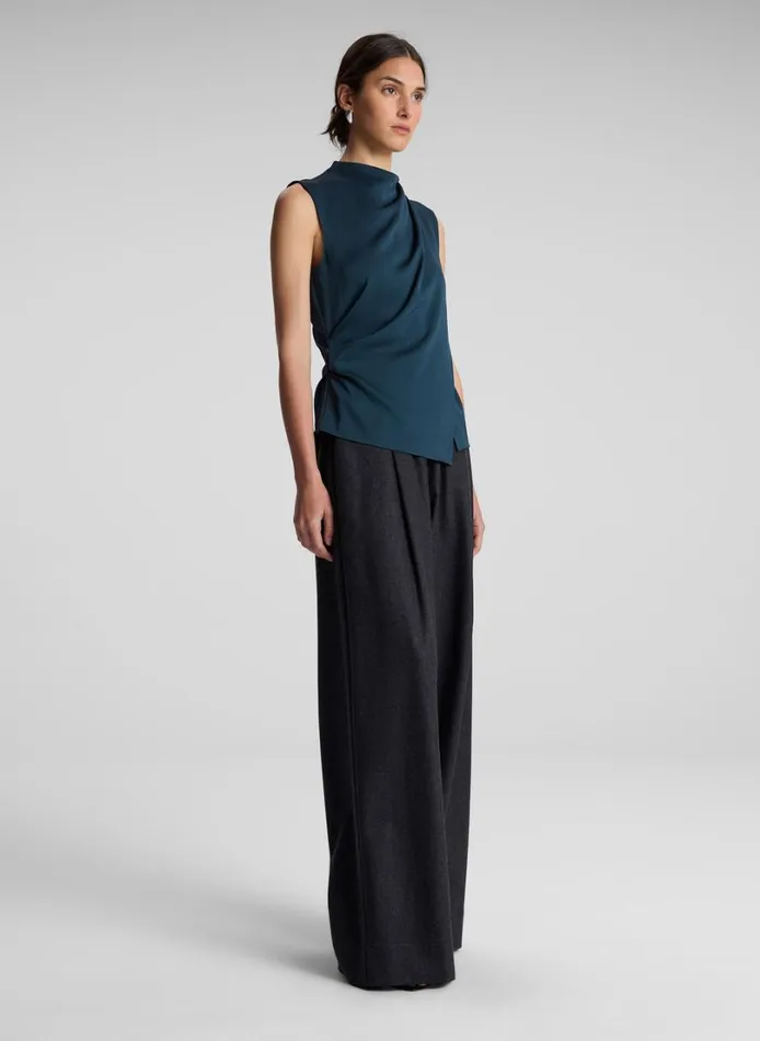 Women Tops ALC Amira Ruched Sleeveless Top Malachite
