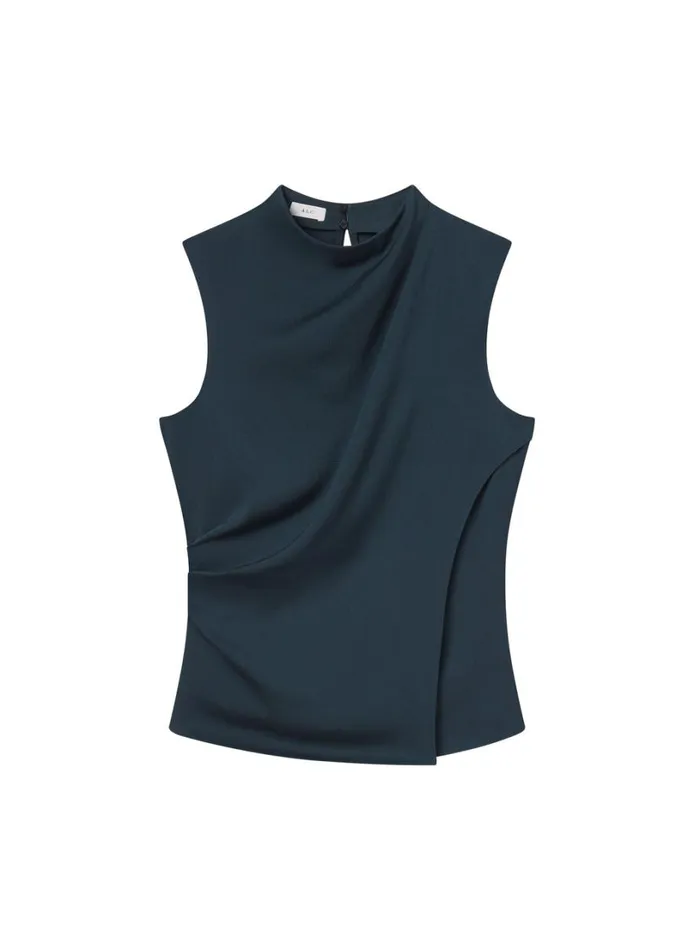Women Tops ALC Amira Ruched Sleeveless Top Malachite