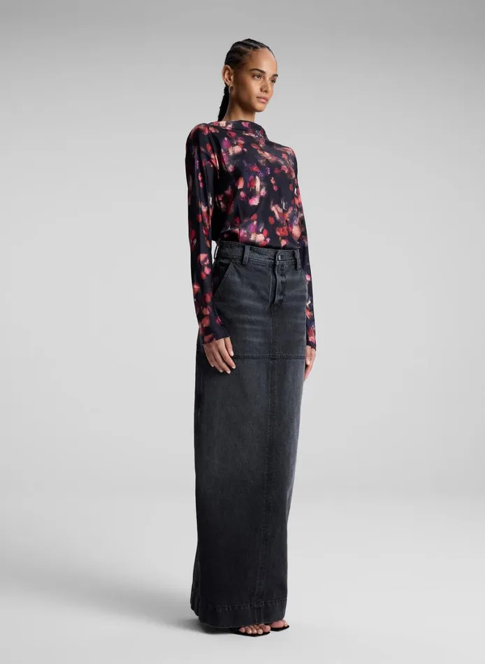 Women Tops ALC Georgia Stretch Silk Top Navy Multi