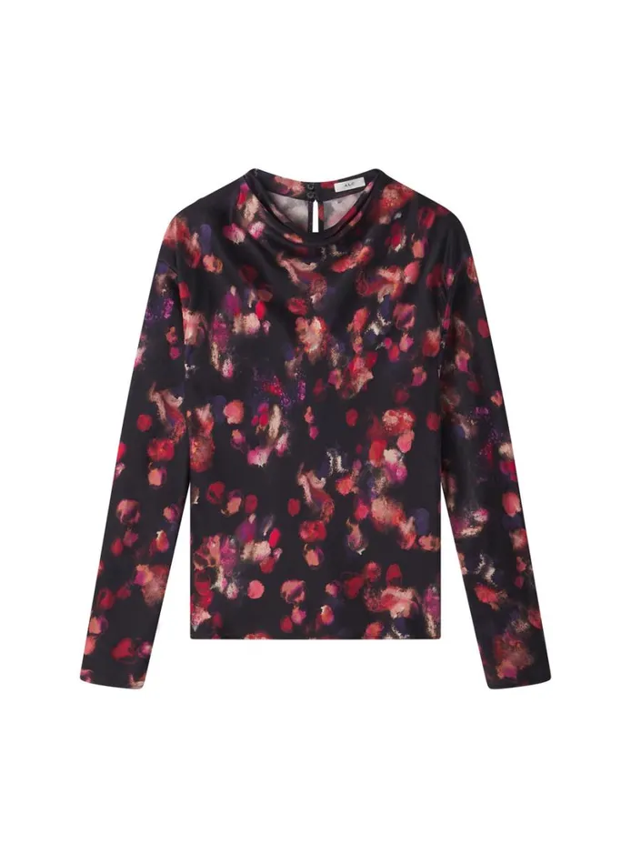 Women Tops ALC Georgia Stretch Silk Top Navy Multi