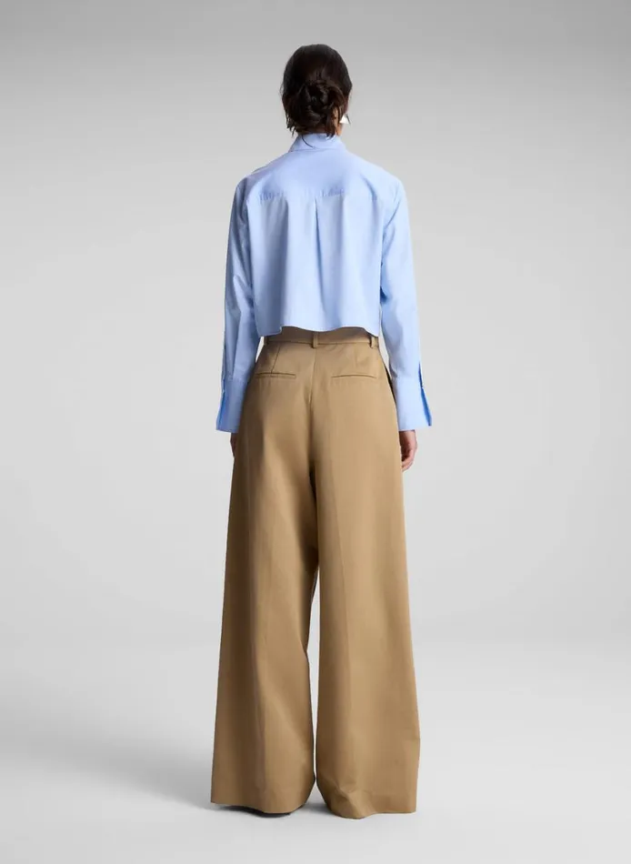 Women Tops ALC Jill Cotton Zip Top Sky Blue