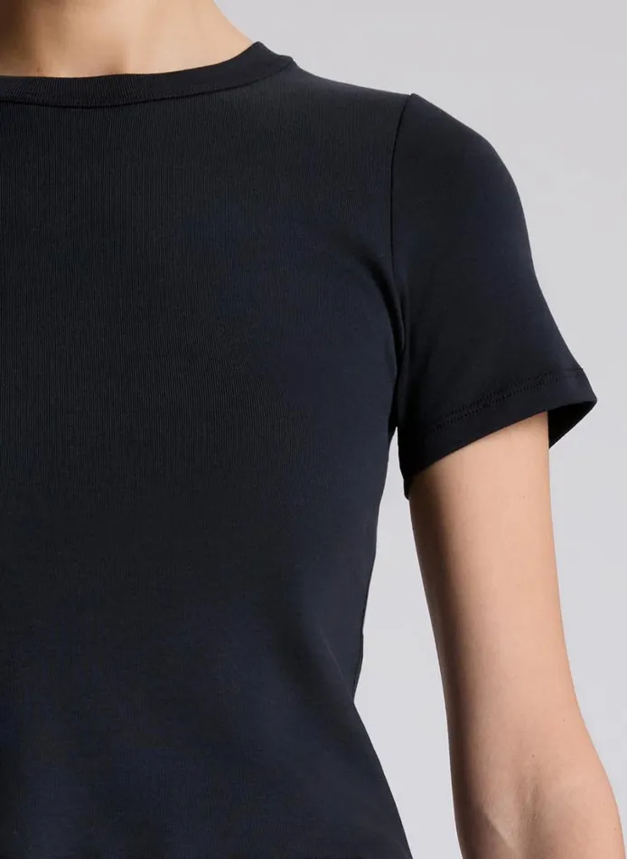 Women Tops ALC Paloma Cotton Rib Baby Tee Black